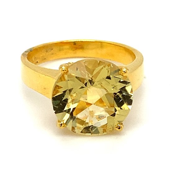 Yellow Scapolite 6.11ct Solid 18K Yellow Gold Ring - Picture 1 of 7